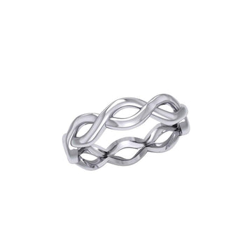 Modern Celtic Infinity Sterling Silver Ring TRI898 - Jewelry